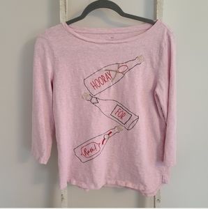 Talbots Medium 100% Cotton Hooray for rośe embroidered top